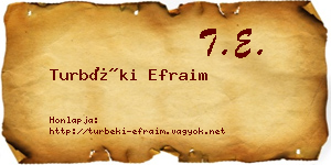 Turbéki Efraim névjegykártya